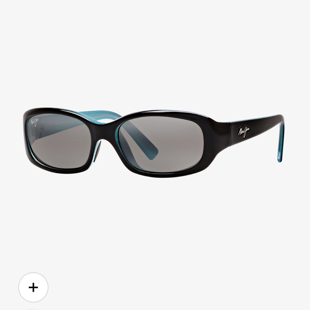 Maui Jim Punchbowl Black Frame Sunglasses with Teal Accents